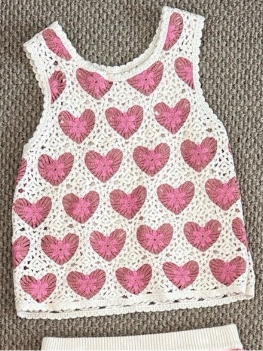 Zara Girls Crochet Heart TOP ONLY Size 13/14Y